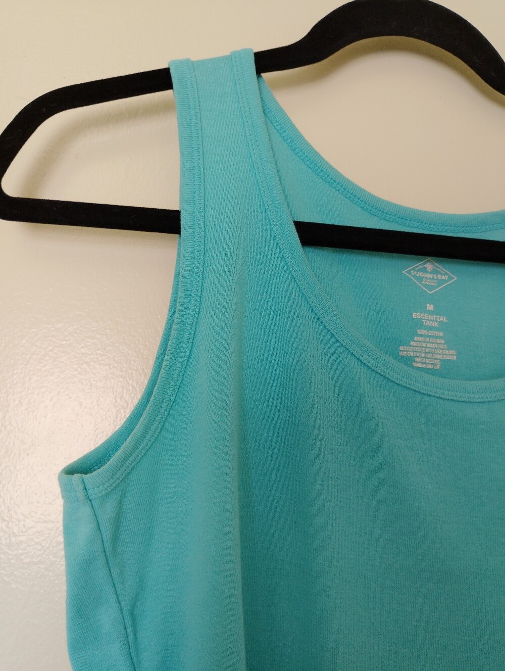 St. Johns Bay 100% Cotton Women's Turquoise Tank Top - Picture 5 of 5
